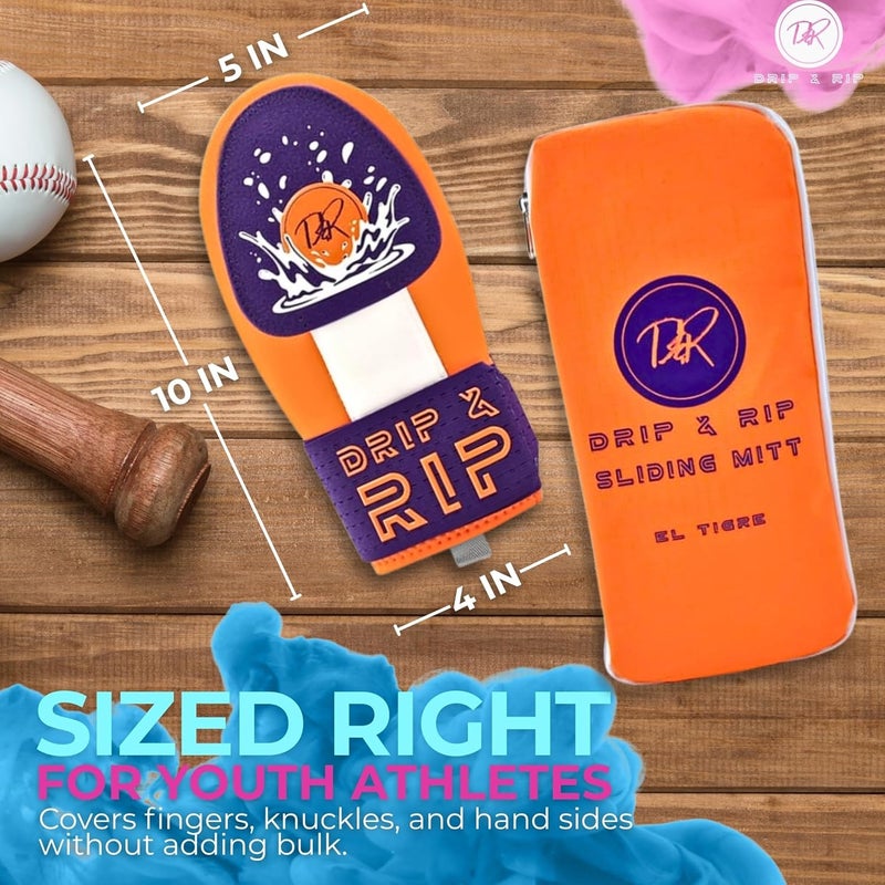 Drip & Rip Sliding Mitt Youth for Baseball & Softball - Ice Cream Sliding Mitt Design with Hand Protection - Base Running, Breathable, Durable, Ambidextrous - Ages 10+ - Image 5